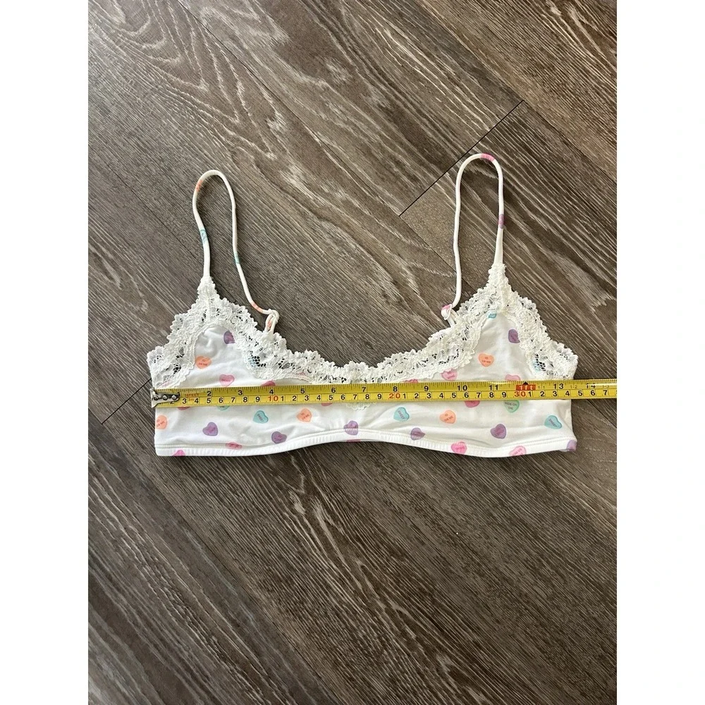 Skims Fits Everybody Lace Candy Heart Scoop Bralette Limited Holiday NWOT RARE - Picture 7 of 8
